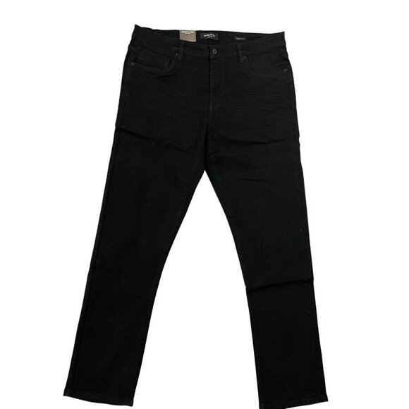 NEW Kenneth Cole Mens 38x34 Straight Fit Stretch Denim Jeans Black Cotton Blend - Picture 2 of 10